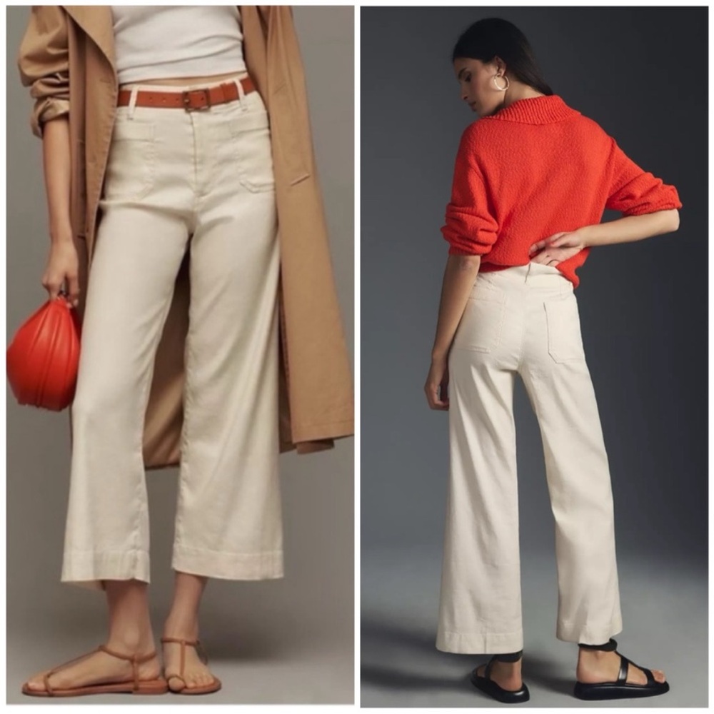 Maeve Colette corduroy crop wide leg pants